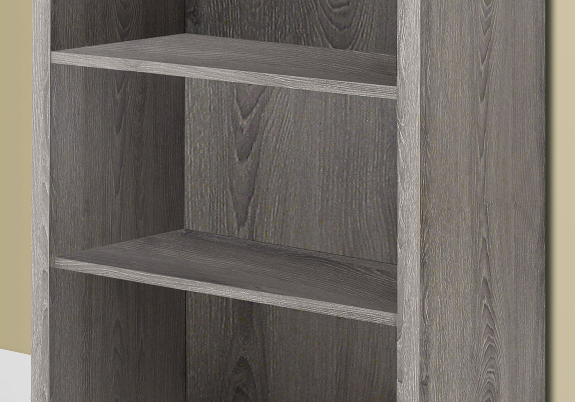 BOOKCASE - 48"H / DARK TAUPE WITH ADJUSTABLE SHELVES